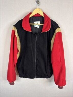 Vintage Kactus Colorblock Bomber Jacket Mens Large Red Denim 90s Canada